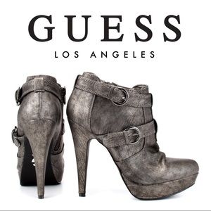 Guess | “Drina” Pewter Stiletto Booties